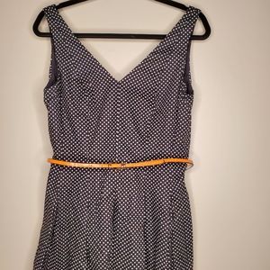 Nine West Size 8 Black Dress With White Polka Dots